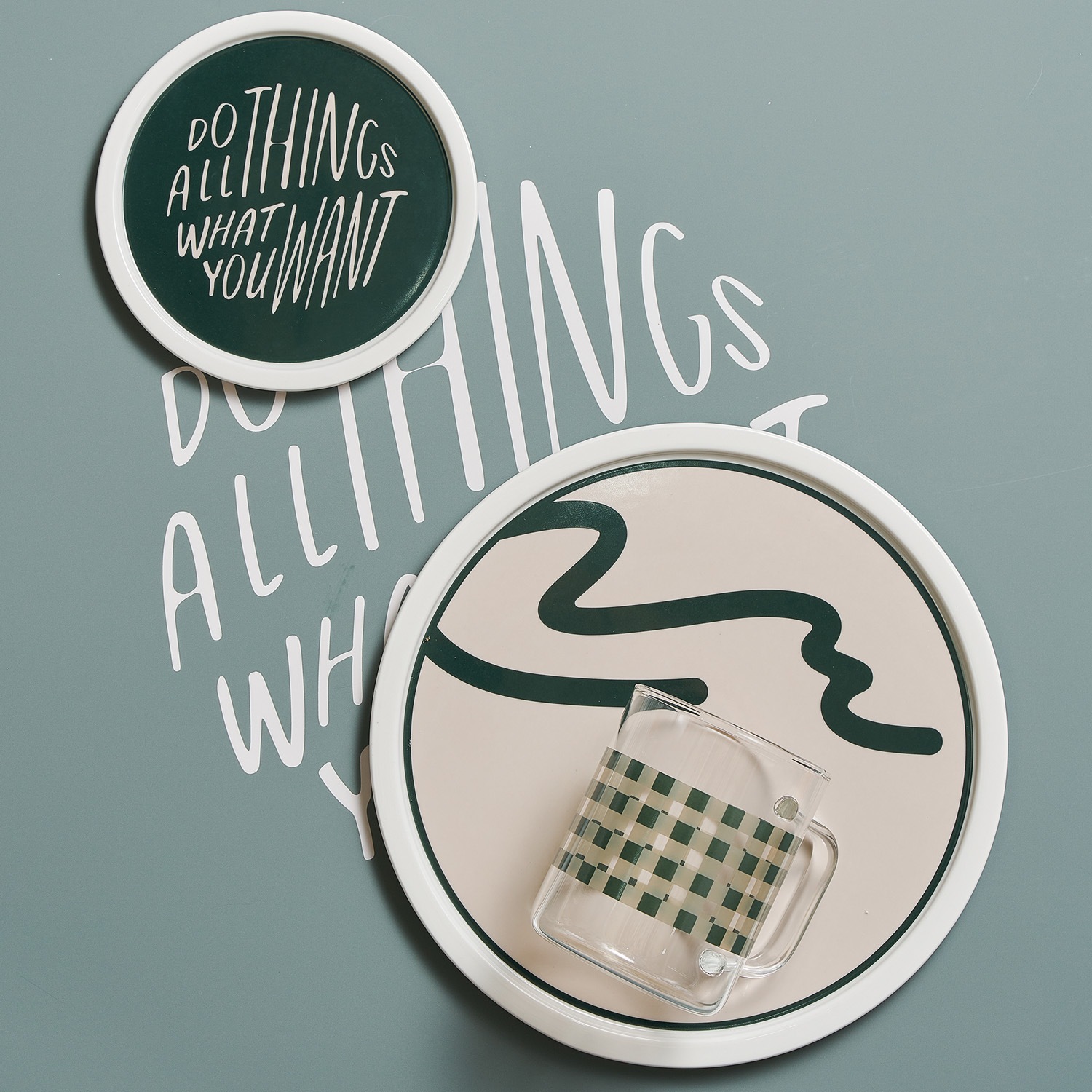 Zeke セラミックマグカップ＆プレート 3点セット テーブルウェア 食器洗い機対応 グリーン