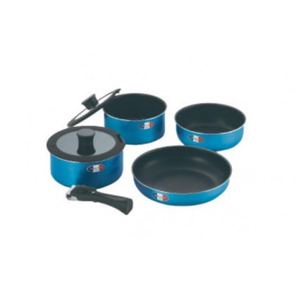 「ジャンヌ・エコール」着脱ハンドル鍋4点セット JE-123R