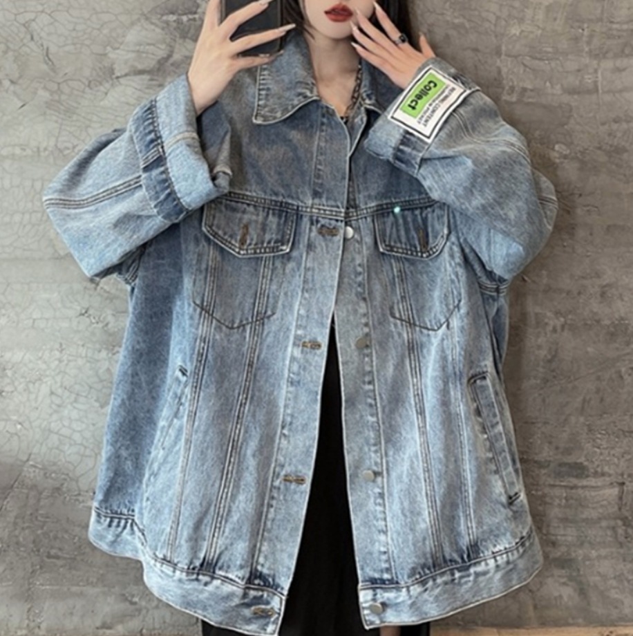 アウター デート かわいい 大人可愛い きれいめ シンプル カジュアル 大人 上品 おしゃれ お洒落 デニム ジャケット 楽ちん 体型カバー ママ 公園 学生 休日 ブルー 長袖 アウター 韓国 モテ