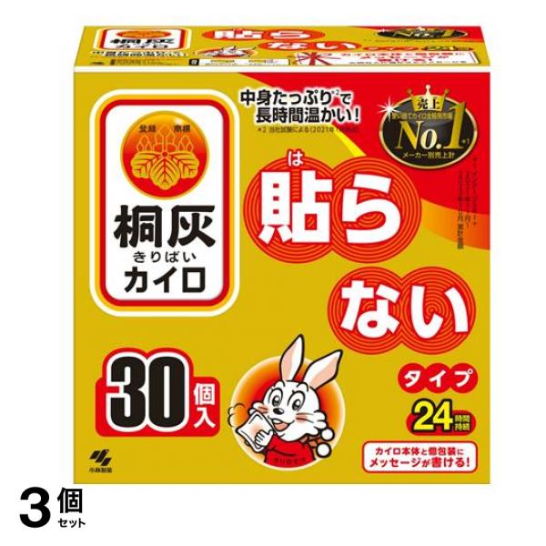 桐灰カイロ 貼らないタイプ レギュラー 24時間持続 30個入 3個セット