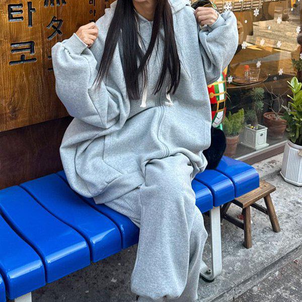 (SET)裏起毛上下ジップアップセット 冬 女性 裏起毛 セット