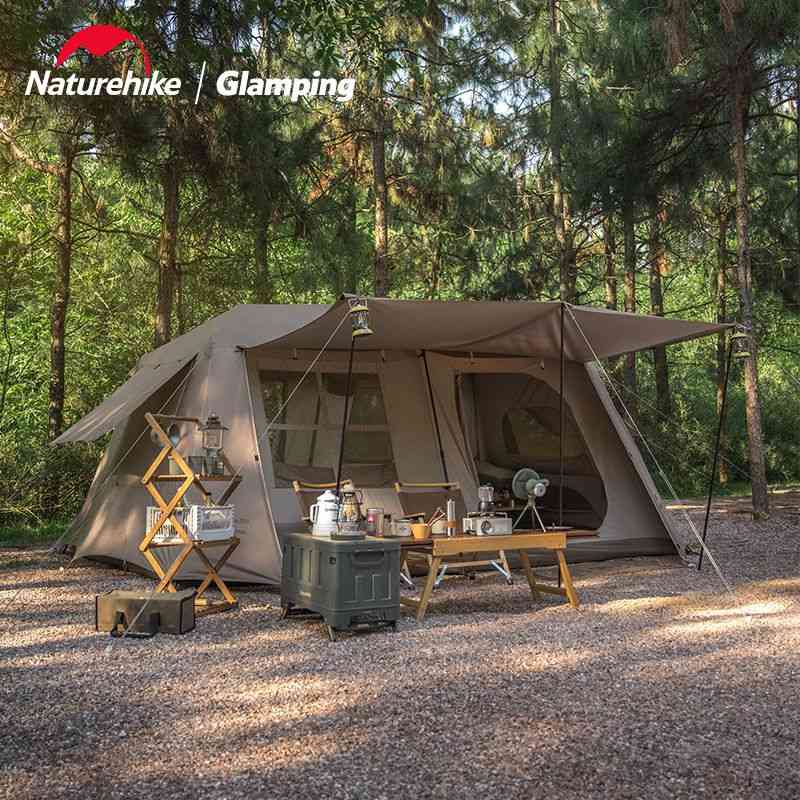 ワンタッチテント ネイチャー ハイク ロッジ型 テント ツールーム 前室 小屋 3-4人用 自立式 防風防災 ファミリー キャンプ