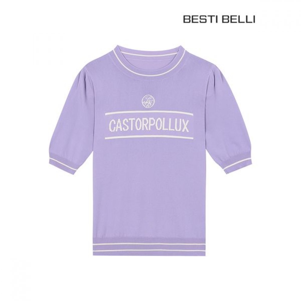 [ベスティベリ] 英語プリントロゴショートスリーブプルオーバーバイオレットBGUCD2904