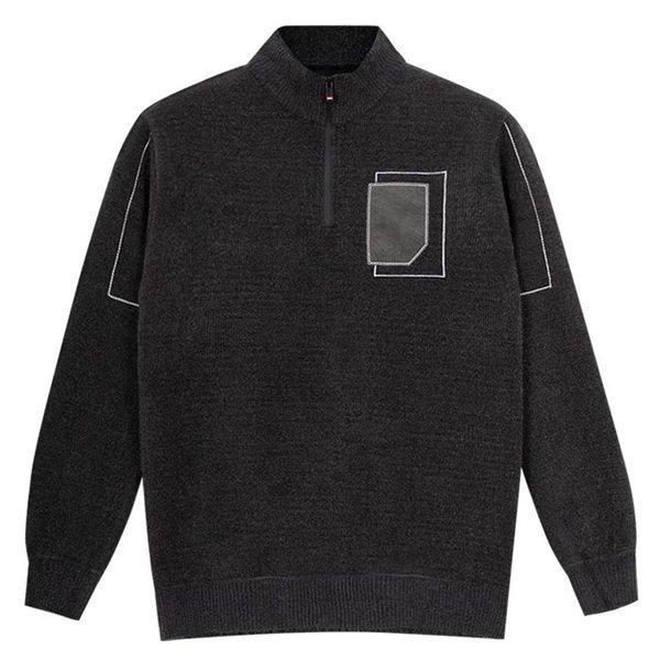 冬用ハーフネック半ジップアップポーラーウィンターTシャツゴルフセーター_copy