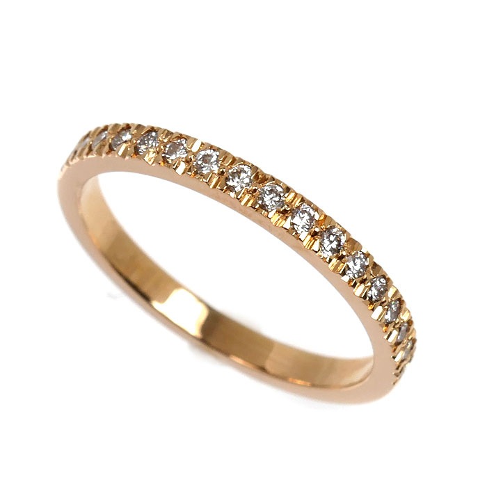 TIFFANY&Co. ティファニー K18PG ピンクゴールド ハーフエタニティ リング・指輪 ダイヤモンド 13号 2.4g レディース 中古