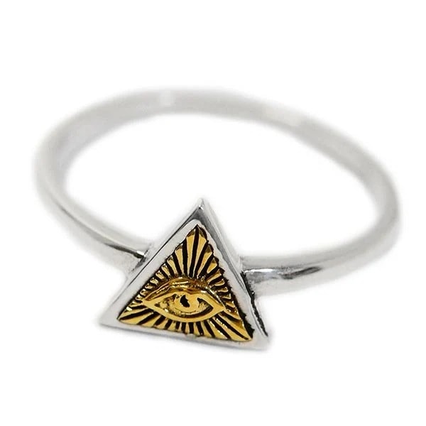 秘密結社 フリーメイソン プロビデンスの目 ピラミッド ゴールド リング 指輪