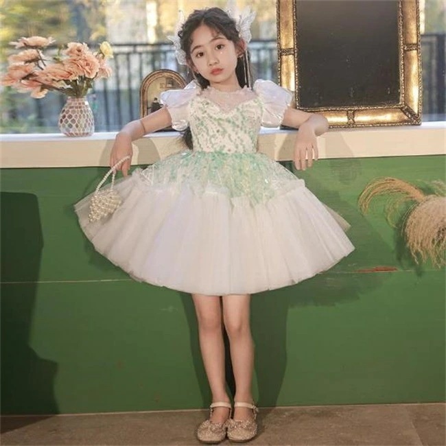 ミニドレス　キッズ　ドレス　子供ドレス　Aライン　マキシ丈　フォーマルドレス　ワンピース　キッズ服 子供服 女の子 子ども　発表会　七五三　演出舞台結婚式卒業園　入園式 ピアノ　110-160CM 1