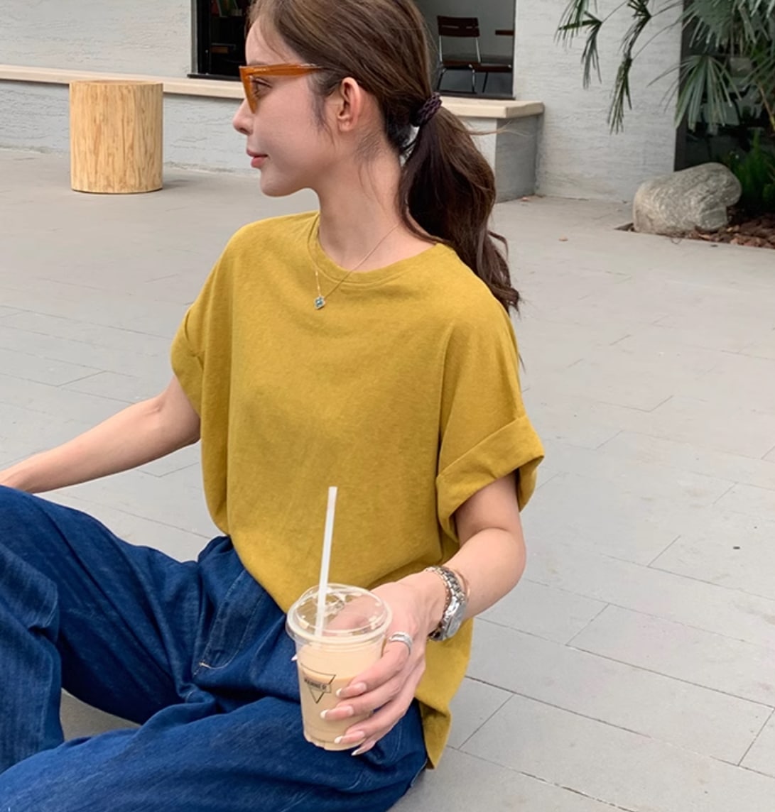 トップス カットソー レディース Tシャツ 半袖 ラウンドネック クルーネック かわいい 大人可愛い きれいめ シンプル 上品 おしゃれ かっこいい レトロ こなれ感 ラフ メンズライク マニッシュ 4,601円