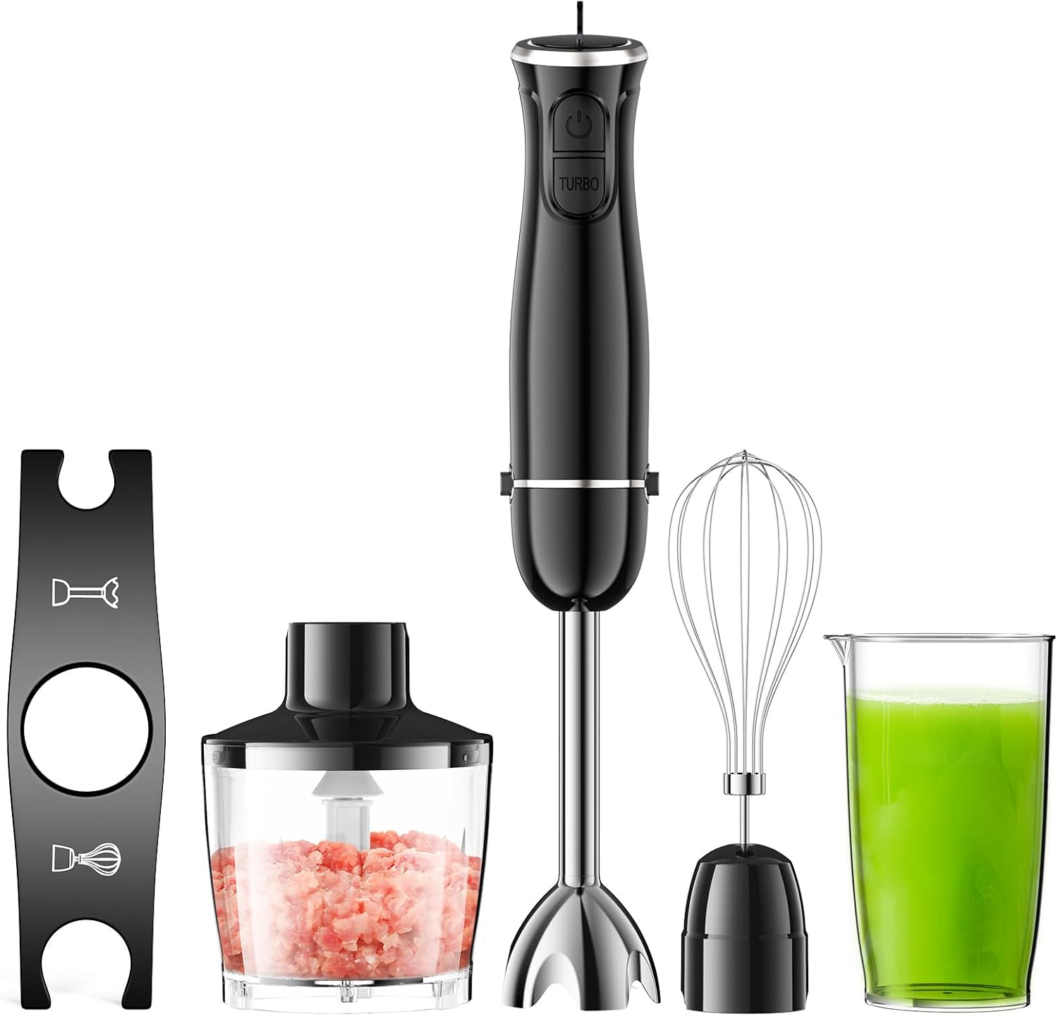 ハンドブレンダー ハンドミキサー 14500回/分 マルチスティックブレンダー 氷も砕ける フードプロセッサー 泡立て器 フードミキサー ブレンダー AHK-043