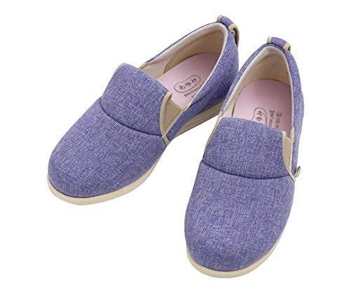 徳武産業 あゆみシューズ 介護靴 施設用 ゆったり簡単スリップオン 3E ラベンダー 両足LLサイズ 1043