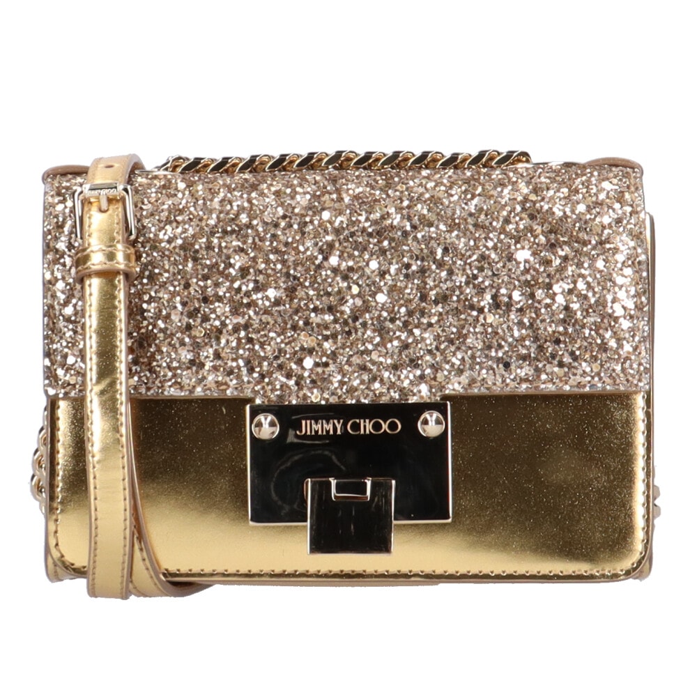 ジミーチュウ ソフトミニ レベル ショルダーバッグ レザー ゴールド JIMMY CHOO 中古 50,820円