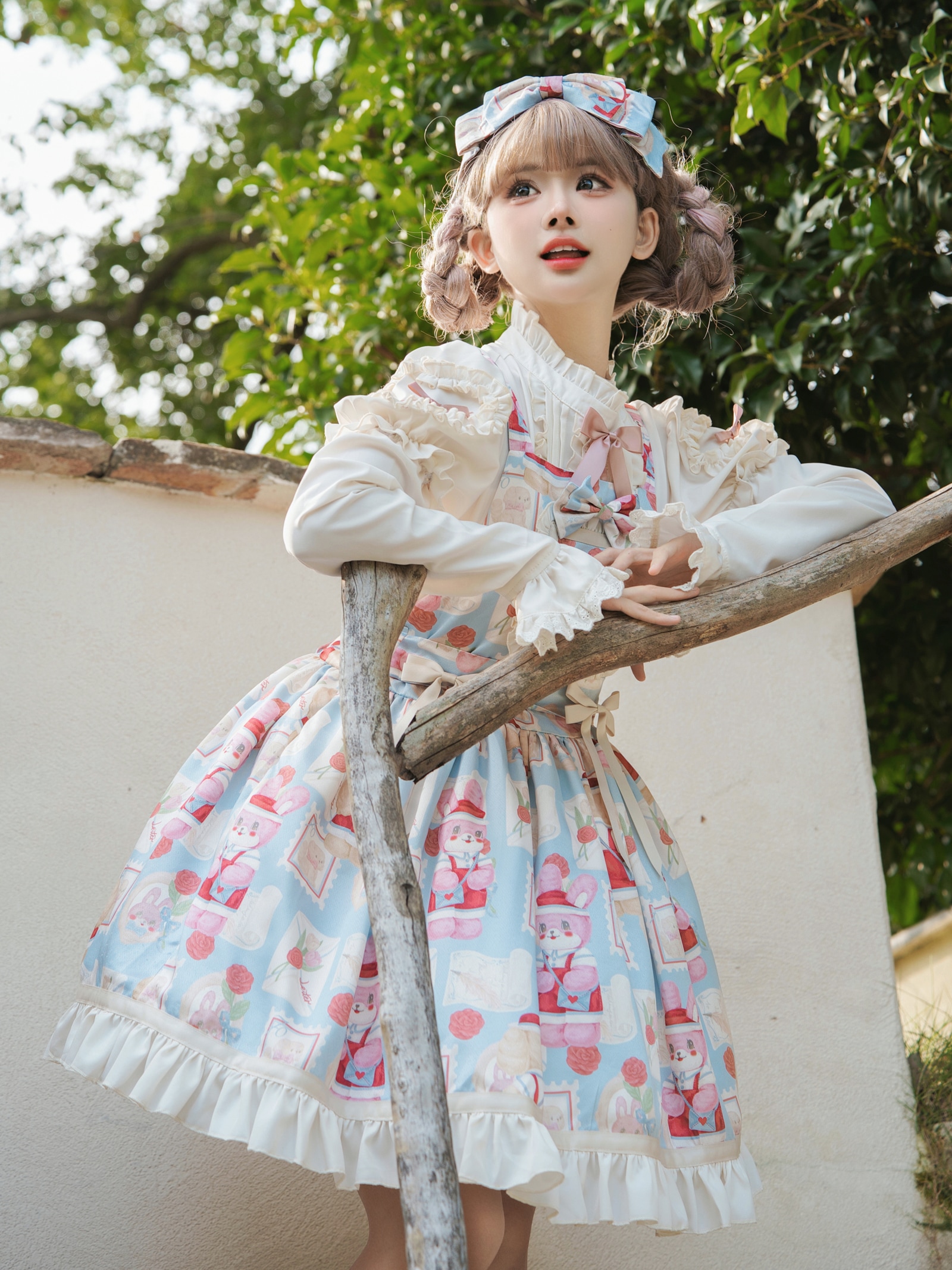 lolita地雷パーカーロリータ ワンピース ゴスロリドレススカートスウィートロリータドレスハイウエストサスペンダースカート