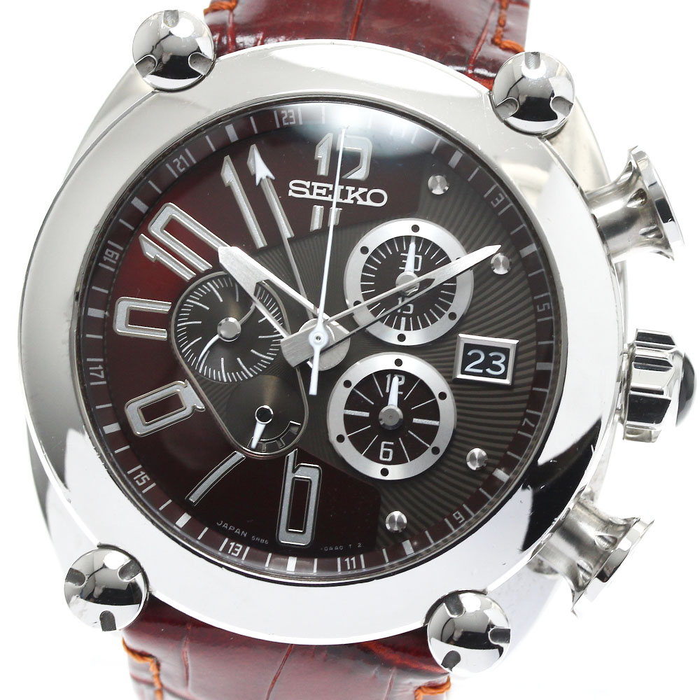 セイコー SEIKO SBLA027/5R86-0AA0 ガランテ GMT クロノグラフ スプリングドライブ メンズ _894018【中古】