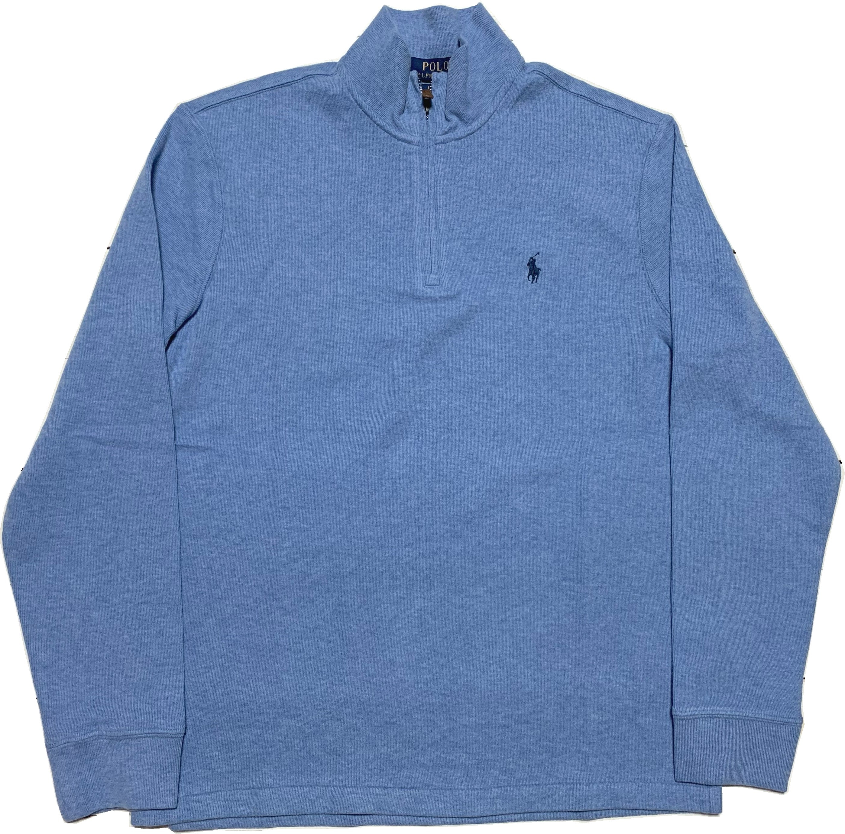 ワンポイント ハーフジッパー カットソー ブルー メンズ PR2-1328