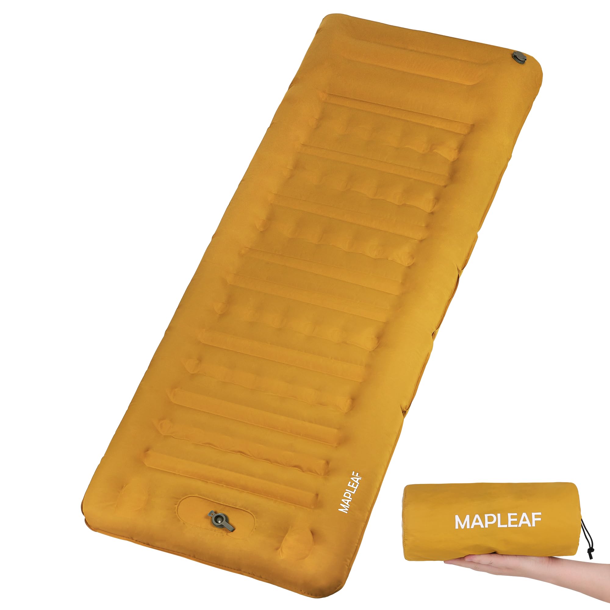 【12CM厚さ 2025 Mapleaf エアーマット 足踏み式 枕付き フットポンプ内蔵 車中泊 防災 お花見に 厚手 コンパクト 軽量 防水 保温 持ち運び便利 補修テープ付 登山 公園