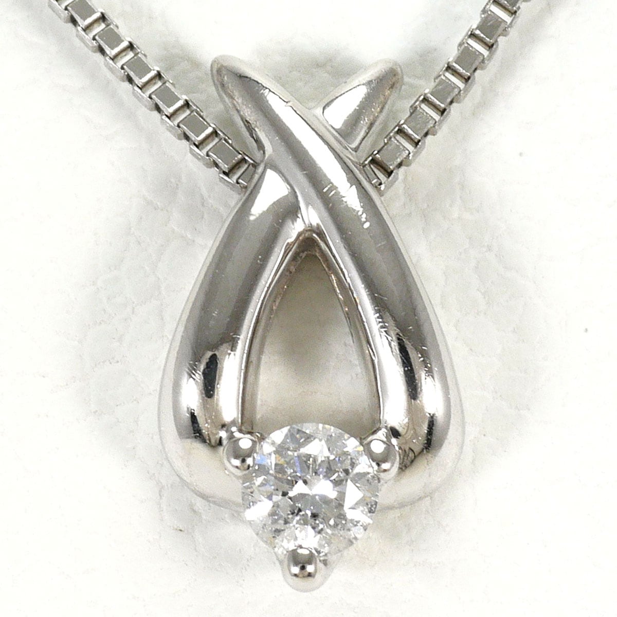 PT850 プラチナ PT900 プラチナ ネックレス ダイヤモンド 0.07ct 総重量約3.1g 約40cm ジュエリー 中古