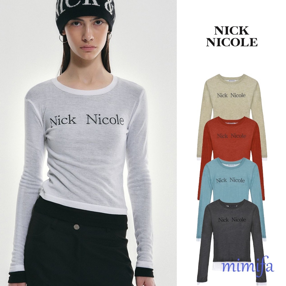 ダブルレイヤード 長袖トップス