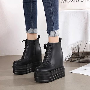 厚底 ブーツ ショートブーツ 15cm パンプス 靴 シューズ 韓国ファッション