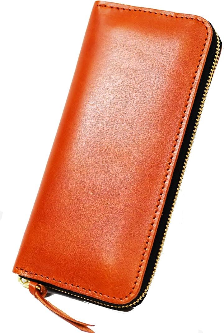 atelierCODEL 長財布 ラウンドファスナー 栃木レザー メンズ 本革(オレンジ) 15,478円
