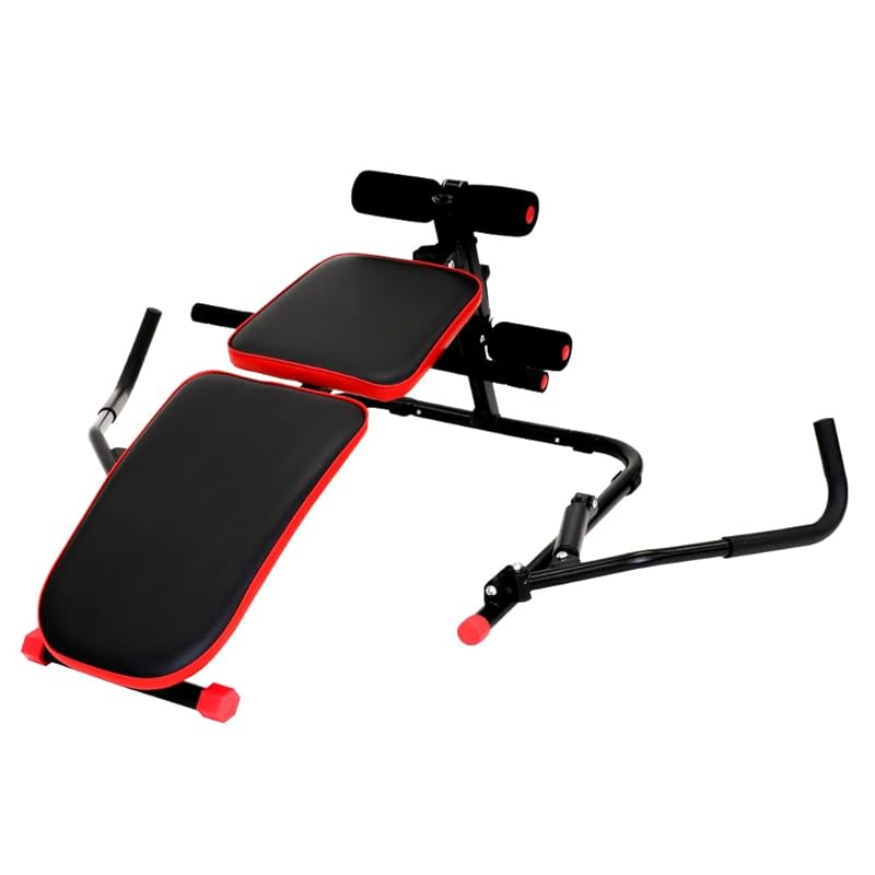 即納：マルチローイングジムDX レッド ローイング 腹筋マシーン シットアップ レッグパッド強度調節可能 背もたれ角度調節可能 折り畳み式 収納便利 腹筋 腕 太もも ストレッチ シットアップ 筋トレ