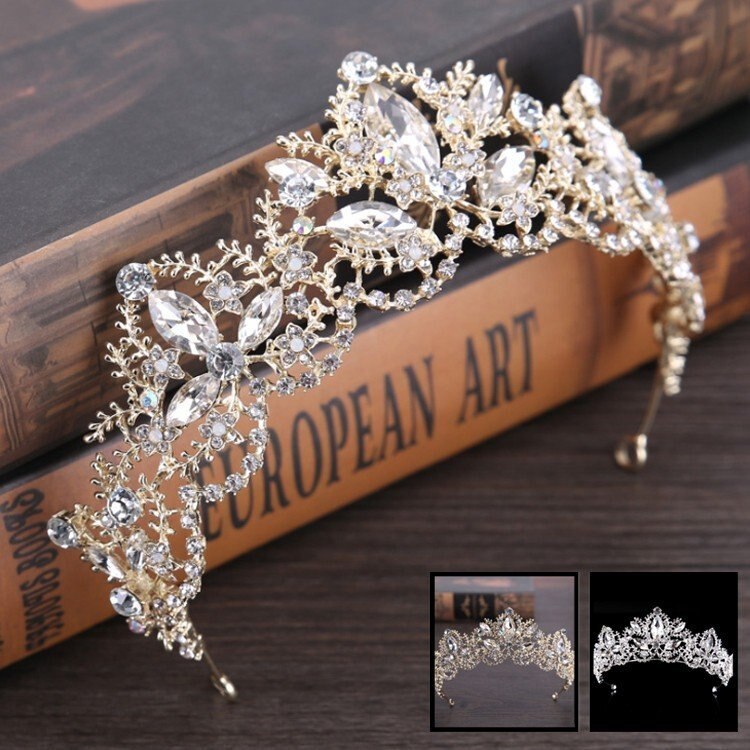髪留め ヘアアクセサリー レディース 花嫁 お嫁さん クラウン 髪飾り お姫様 王冠 ティアラ 【メガ割】 6,152円