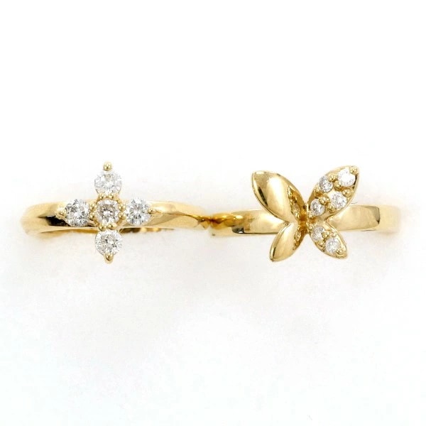 K10 10金 YG イエローゴールド イヤーカフ ダイヤ 総重量約1.1g ジュエリー 中古