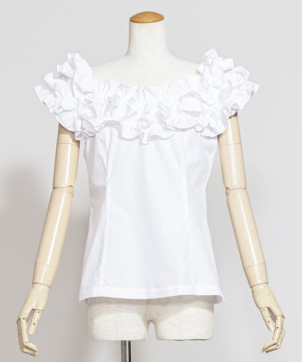 フリルカラーブラウス