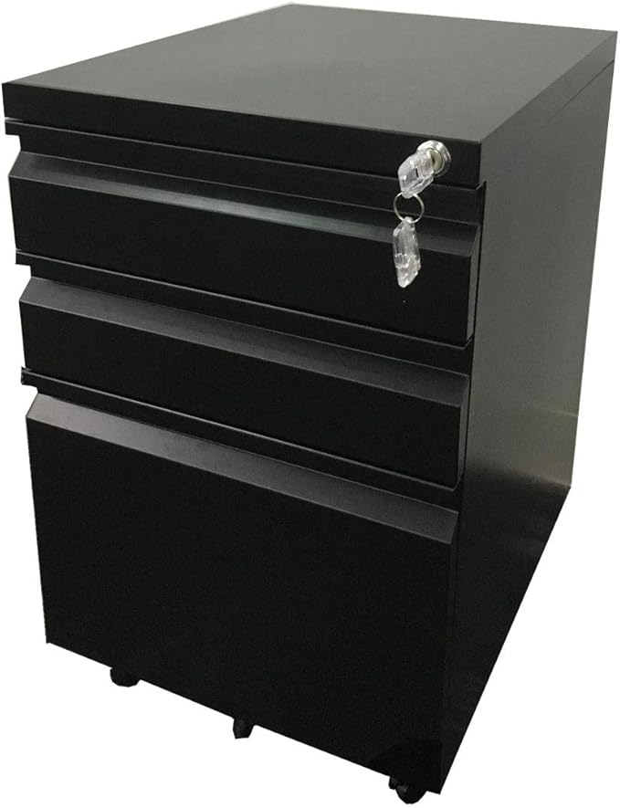 収納 オフィス フルオープン デスク 引き出し 袖机 ワゴン ブラック 66600000(76692)