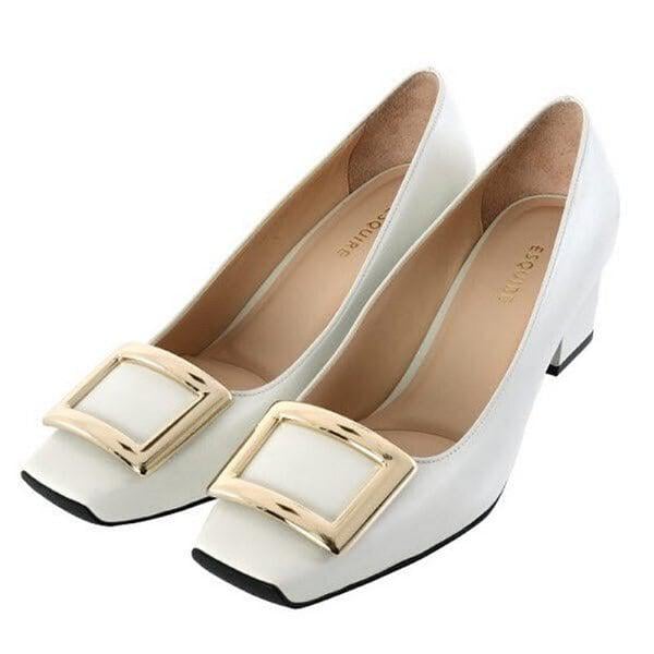 女性スクエアトゥパンプス 4CM(EQCSHP509WH) (P003746444)