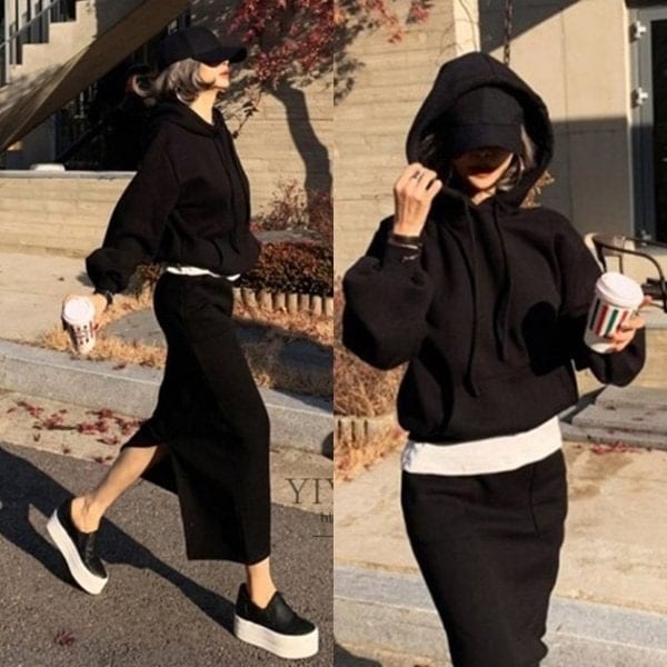 セットアップ レディース パーカー スカート 上下セット 韓国 ファッション プルオーバ― パーカー 5,123円