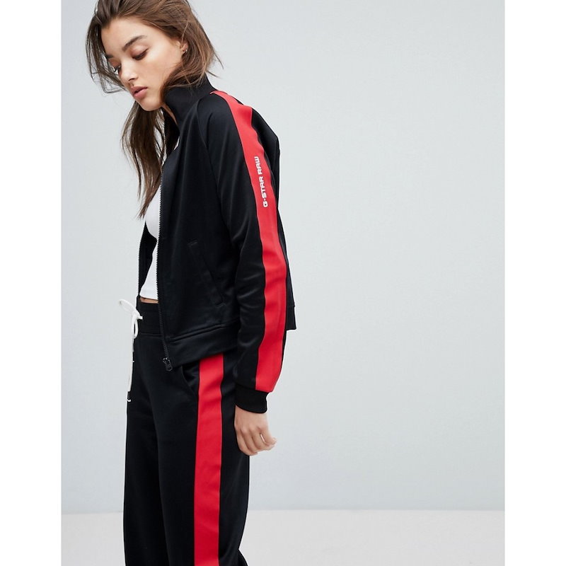 ジースター ロゥ レディース トップス【G-Star Sport Sleeve Tracksuit Top】Dk black ジースター ロゥ レディース トップス【G-Star Sport Sleeve Tracksuit Top】Dk black