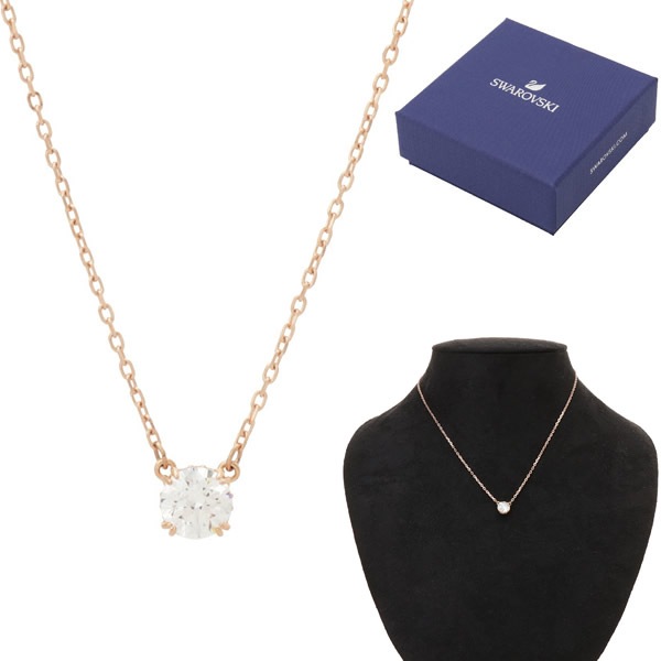 ネックレス 5636710 コンステラ ラウンドカット クリスタル パヴェ ペンダント アクセサリー Constella ホワイト ローズゴールド