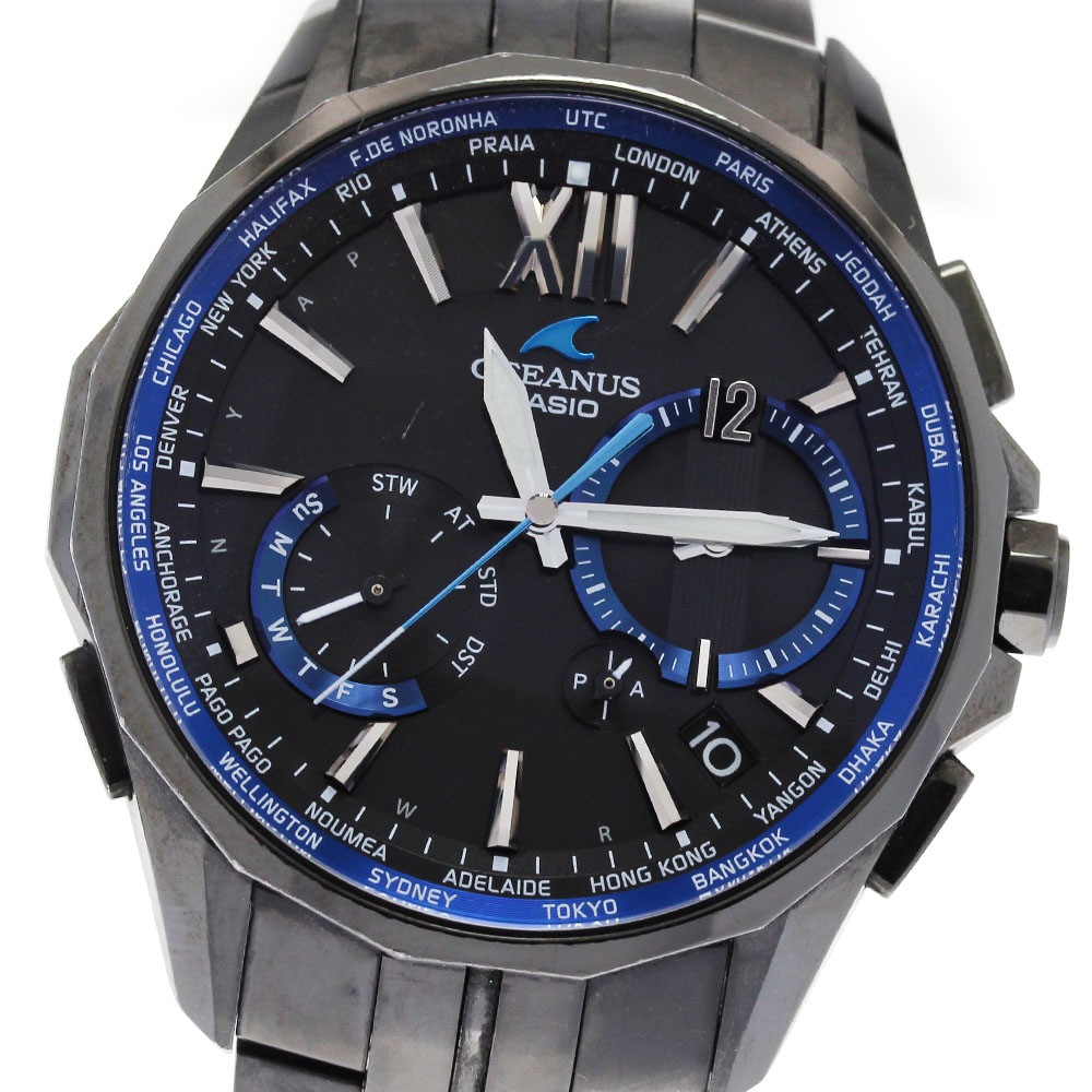 カシオ CASIO OCW-S3400B-1AJF オシアナス マンタ デイデイト ソーラー電波 メンズ 箱保証書付き_828085【中古】