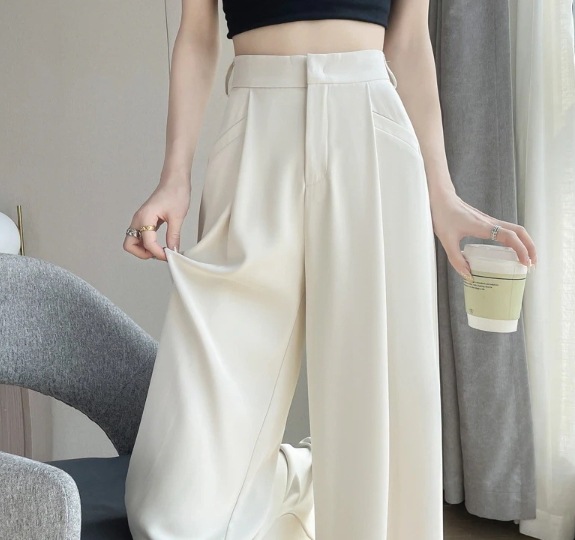 ストレートパンツ センタープレスパンツ レディース
