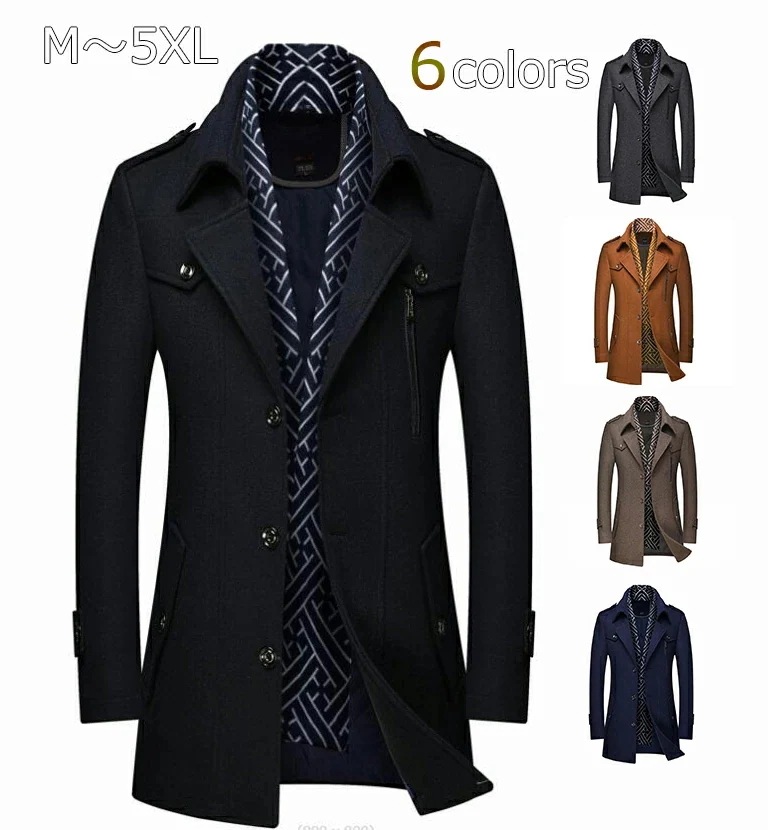 新品推奨心の栄養， メンズチェスターコート ロングコートスプリングコート 男性コート ビジネスジャケット メルトンコート メンズファッション 中綿 ハーフコート アウターコート男子 ビジネスコートブ