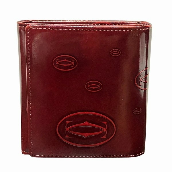 カルティエ ハッピーバースデー ボルドー 3つ折り財布 レディース【中古】