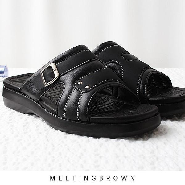 男性レザーサンダル男性高級サンダル男性用身長アップスリッパ M6
