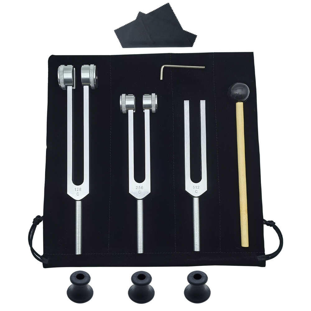 128Hz 256Hz 512Hz アルミ合金 チューニングフォーク 瞑想グッズ 3本セット 金色 音叉 付属スタンド 周波数調整 ヒーリング 音楽療法 音響測定