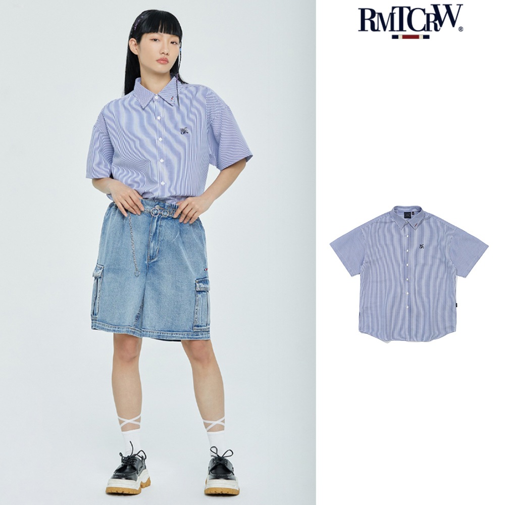 【ROMANTIC CROWN】RECENT LOGO STRIPE HALF SHIRT