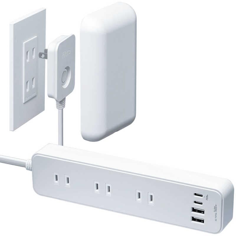 FITTA　USB付き電源タップ3個口 ［1.8m / 3個口 / 4ポート］　FTST03UT