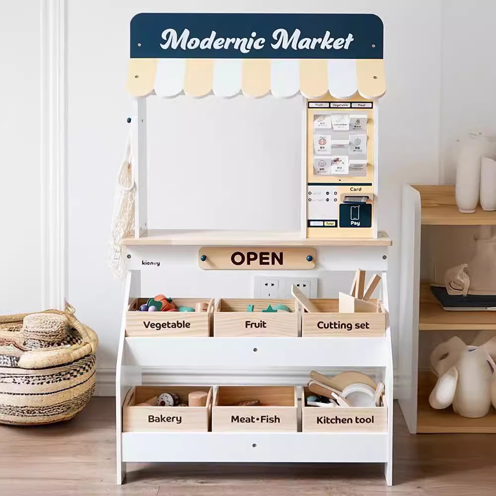 Kienvy Children s Simulation Playhouse Fruit Toysスーパーマーケットセールカードキャッシュアンドショッピング