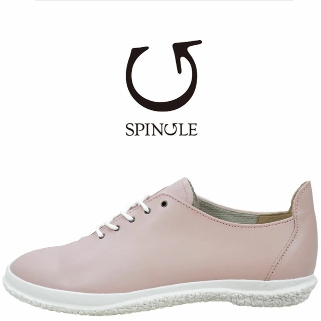 スピングル レディース フラットシューズ 日本製 スニーカー 本革 靴 ローカット カジュアルシューズ ローヒール ライトピンク メイドインジャパン SP-1801 SPINGLE