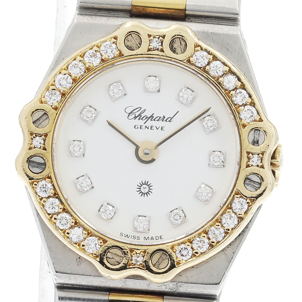 ショパール Chopard 25/8067-11 サンモリッツ ダイヤベゼル 12Pダイヤ クォーツ レディース _933620【中古】
