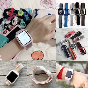 アップルウォッチ バンド 38 42 44 40 41 45MM一体型 耐衝撃 Apple watch バンド保護カバー 取り付簡単 ケース 保護