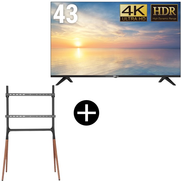 DMM.com DKS-4K43DG6 43インチ 4K 液晶ディスプレイ + DKS-LS4L テレビスタンド (43～65インチ) セット