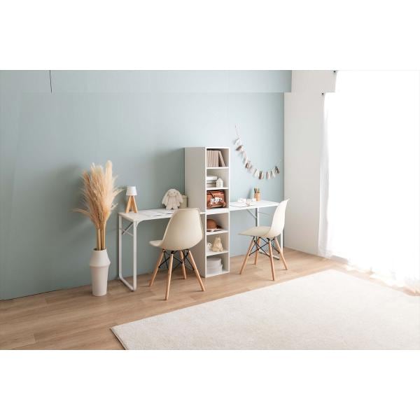 デスク 机 ツインデスク 学習机 勉強机 おしゃれ ラック付き 190cm ワークデスク ライティングデスク コンパクト シンプル