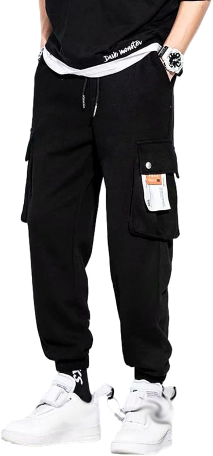 カーゴパンツ メンズ バギーカーゴパンツ ストレート ロングパンツ ビッグシルエット 調整紐 ポケット付き 袴パンツ ボトムス 軽量 コットン お出掛け 旅行 ヒップホップ ストリート 原宿