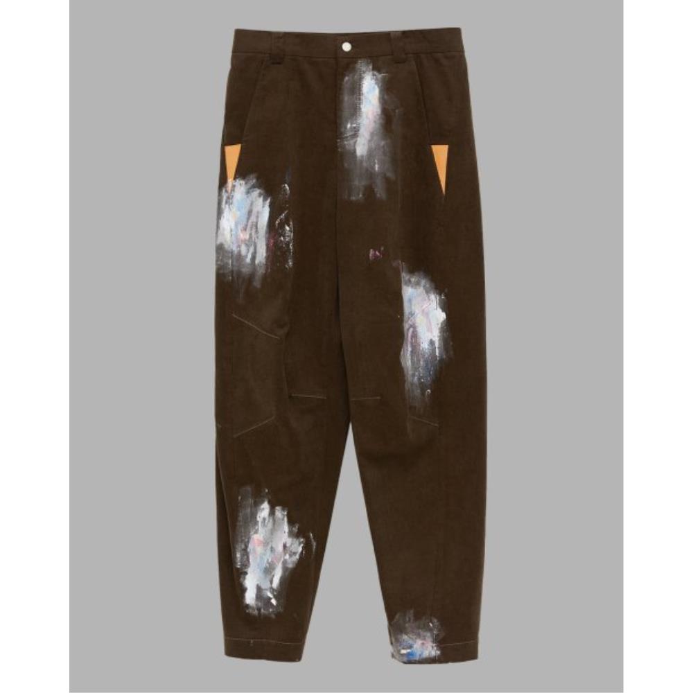 THE MUSEUM VISITOR HAND PAINTED WIDE PANTS BROWN 07663