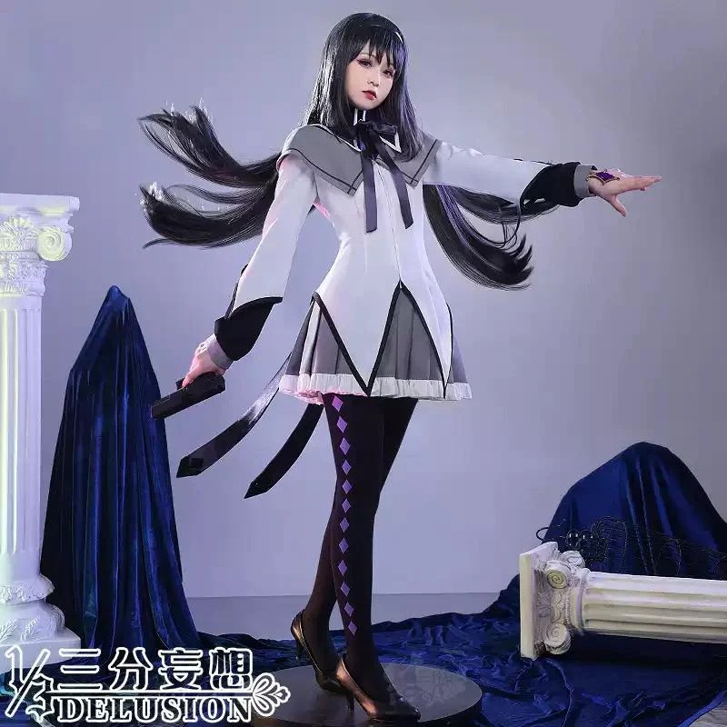 【三分妄想13Delusion】魔法少女まどかマギカ 暁美焔 魔法少女コス コスプレ衣装ウィッグ コスチューム125