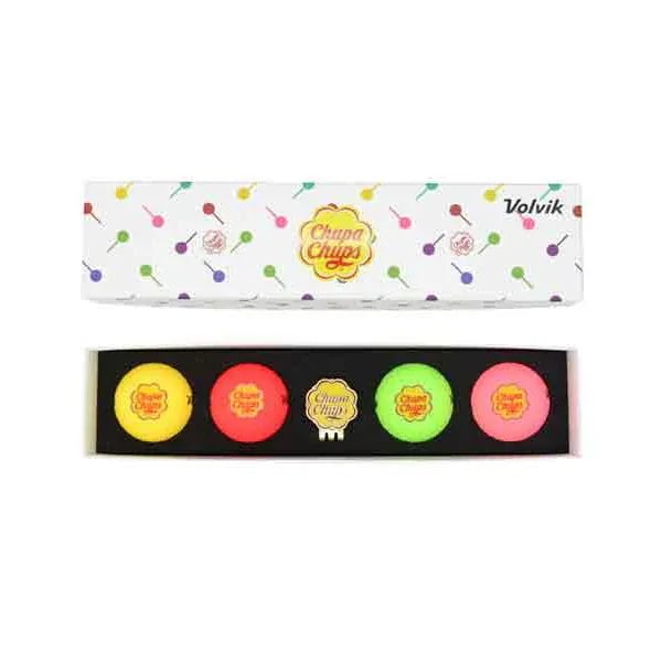 チュッパチャプスカラーゴルフボール4p+ボールマーカー